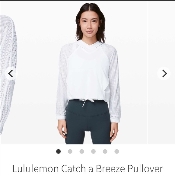 lululemon athletica Tops - Size 2 White Lululemon Catch a Breeze Cropped Pullover Running Hoodie